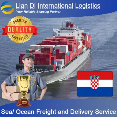 Agente de frete marítimo profissional, agente de transporte logístico e serviço de entrega da China para a Croácia